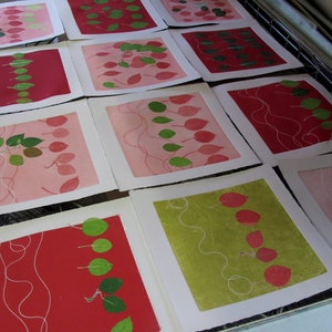 Spring green with red leaves. Monotype pear leaves. image 5