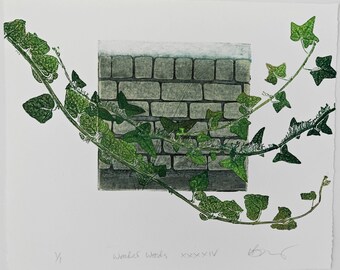 Unique print celebrating pavement weeds