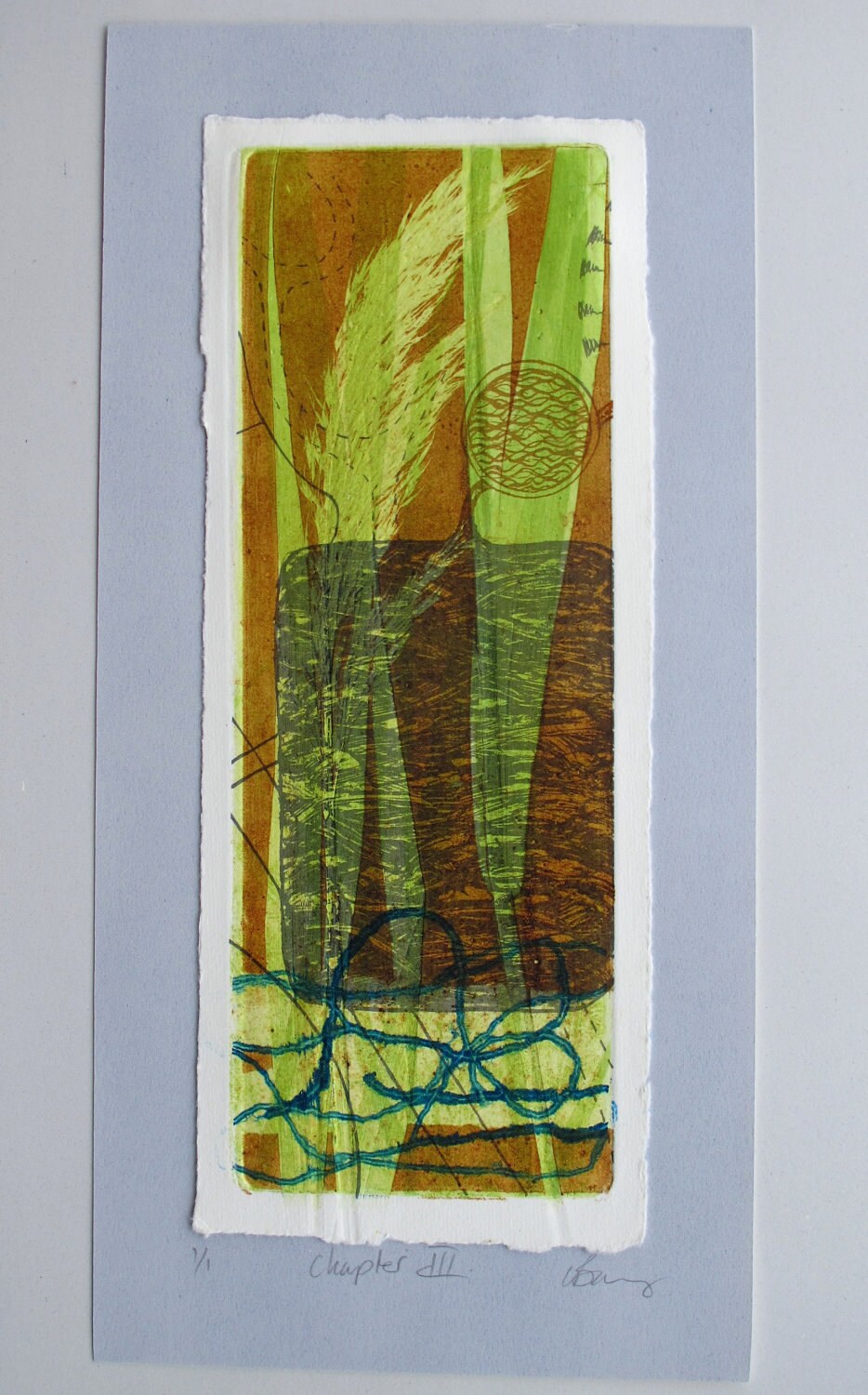 OOAK fine art print, eco art. reed bed regeneration