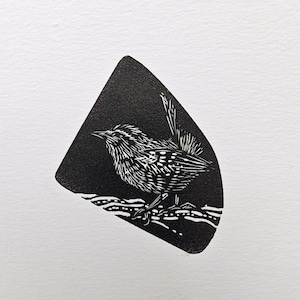 Little Wren Wood Engraing. Original print. Small bird image 1