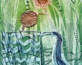 Colour Etching. Reed Bed. Environmental. Limited edition.