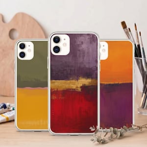Mark Rothko Inspired iPhone Case, Abstract Painting Phone Cover, Modern Color Block Art, iPhone 12, 13, 15 Pro, 16, 17 Case Gift