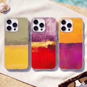 iPhone-hoesje abstracte kunst, moderne esthetische telefoonhoes, kleurblok iPhone 16 15 14 Pro Max cadeau voor haar