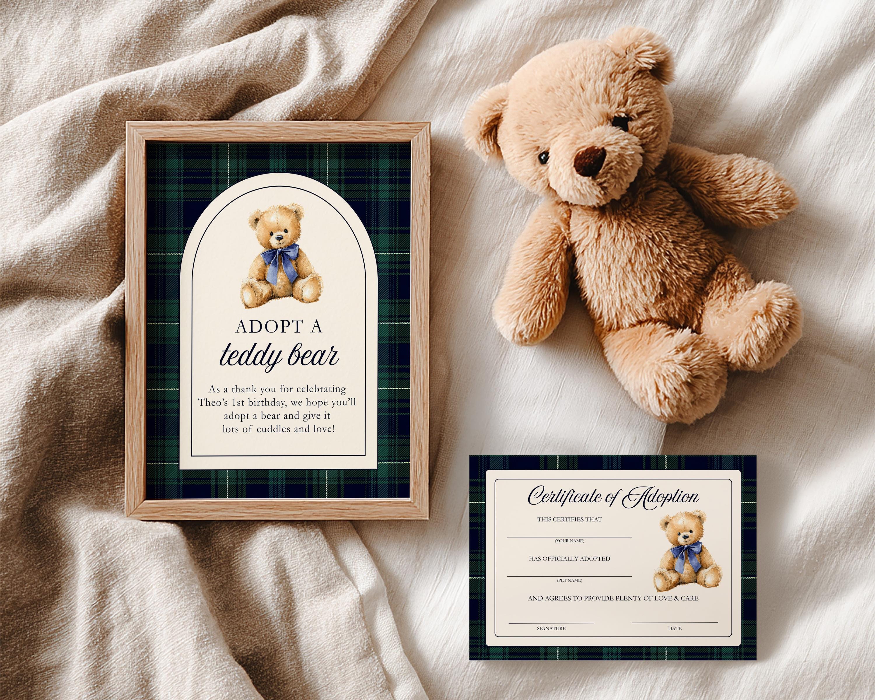 Teddy Bear Time Capsule Sign & Note Card, Boy Birthday Party Decor ...
