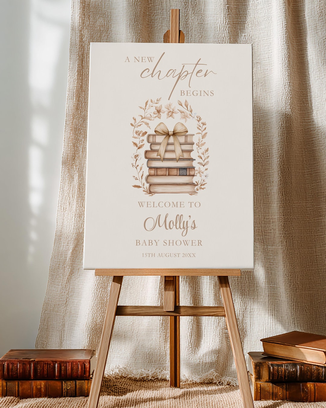 A New Chapter Begins Baby Shower Welcome Sign, Gender Neutral Baby ...