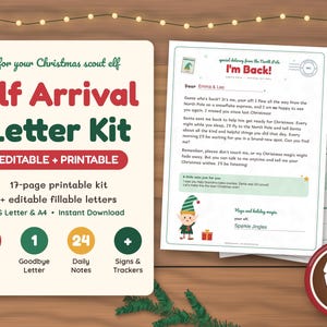Elf Arrival Letter Kit, Editable Elf Arrival Letters, Printable Elf Letters Arriving, Elf Goodbye Letter, Daily Elf Notes, Scout Elf Ideas