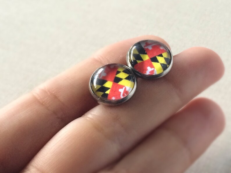 Maryland Flag Stud Earrings Etsy