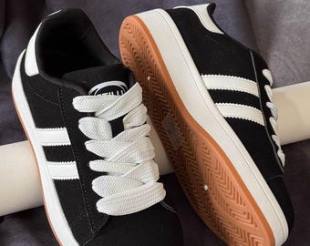 Black White Suede Women Sneakers Casual Lace Up Trainers Comfortable Everyday Walking Shoes Street Style Sneakers