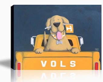 Tennessee Tailgate Funny Dog Art Print, Dog Lover, Vet Office Art, Dog Humor, Pet Owner Gift