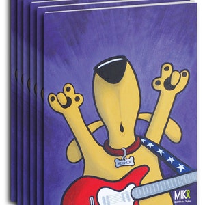 Cartões de felicitações - Pacote com 6 - "You Rock" para amantes de cães