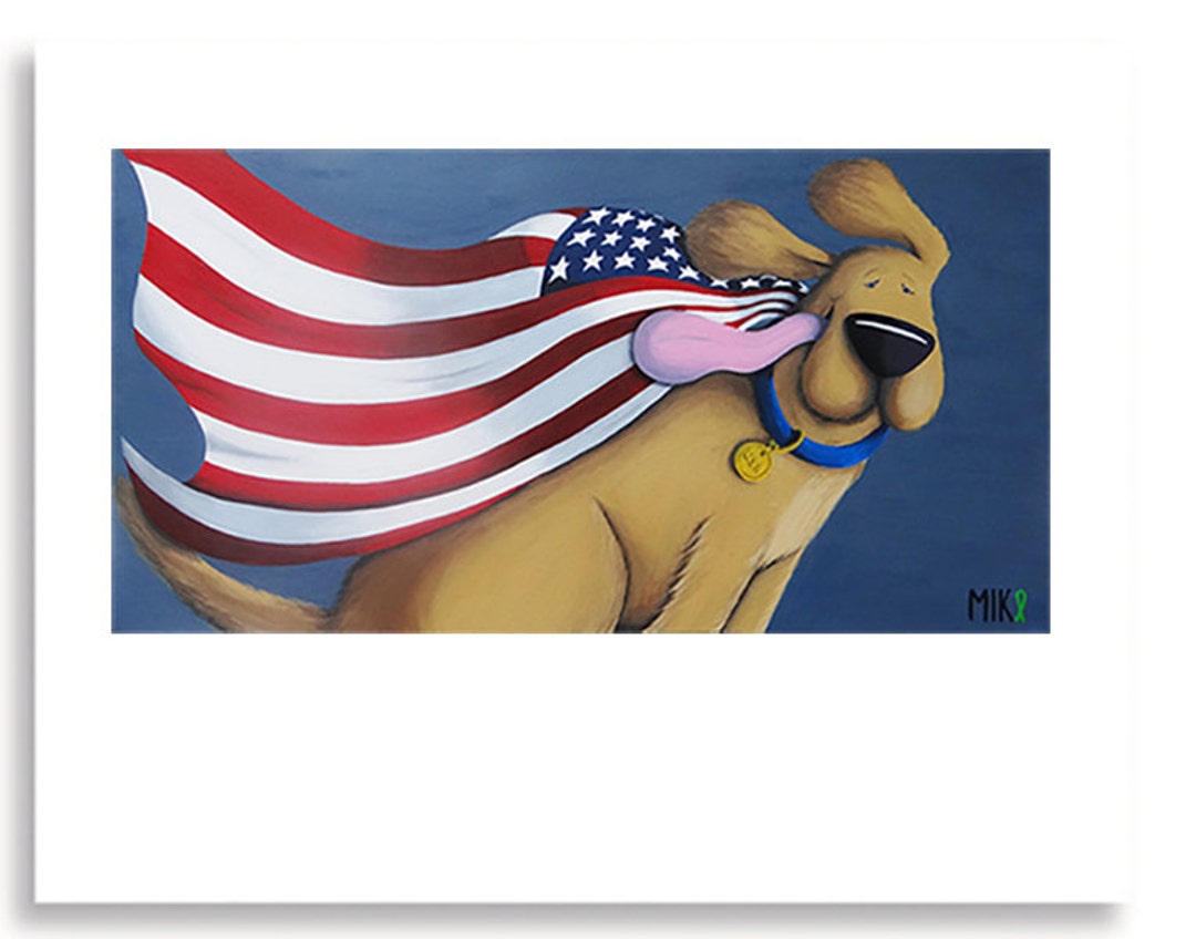 Funny Dog Art Print, Dog Lover, Golden Retriever, Happiness Art, Dog