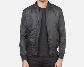 Men's Sheepskin Leather Bomber Jacket – Slim Fit Flight Coat