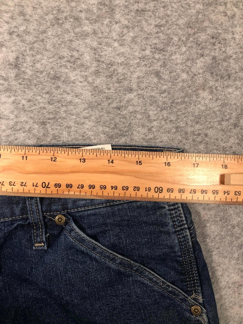 Calça jeans vintage Wrangler masculina, corte regular, perna larga, modelo carpinteiro - W34/L30 imagem 6