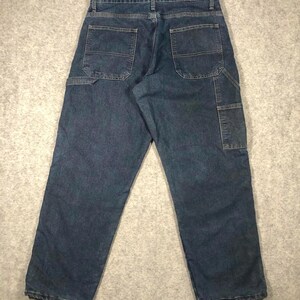 Calça jeans vintage Wrangler masculina, corte regular, perna larga, modelo carpinteiro - W34/L30 imagem 3