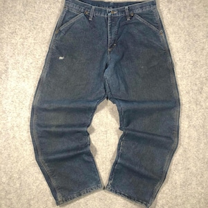Calça jeans vintage Wrangler masculina, corte regular, perna larga, modelo carpinteiro - W34/L30 imagem 1