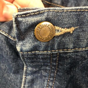 Calça jeans vintage Wrangler masculina, corte regular, perna larga, modelo carpinteiro - W34/L30 imagem 4