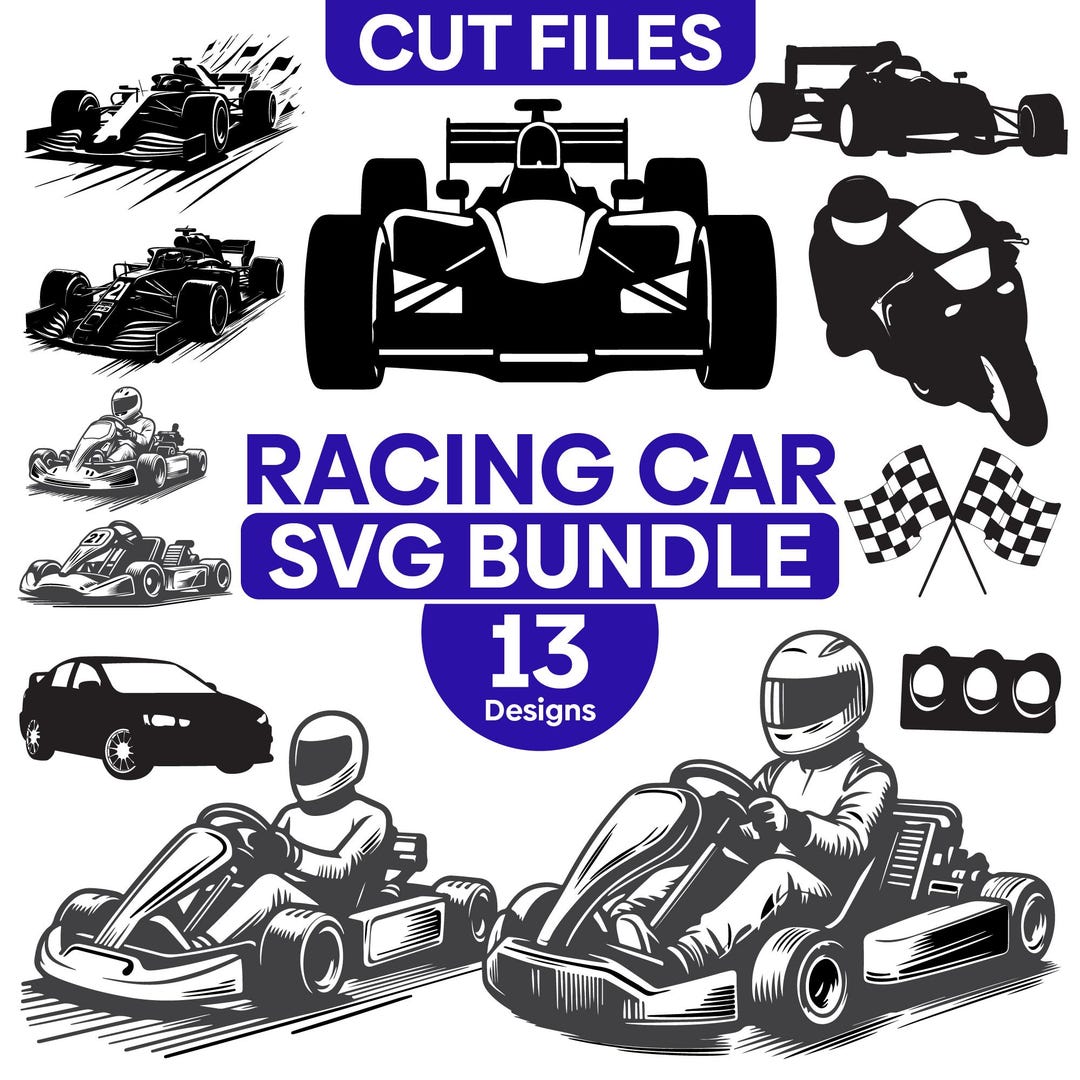 Formula Racing Car SVG Bundle, Grand Prix Speed Cut Files (digital ...