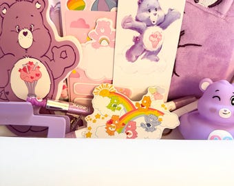 Purple Share Bear Care Bear Inspired Gift Box | Stationery, Socks, Stickers, Candy