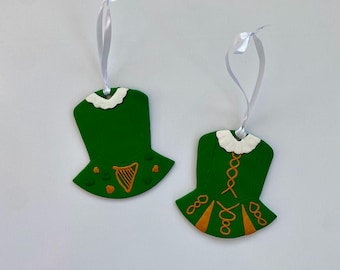 Irish Dance Dress Clay Ornaments