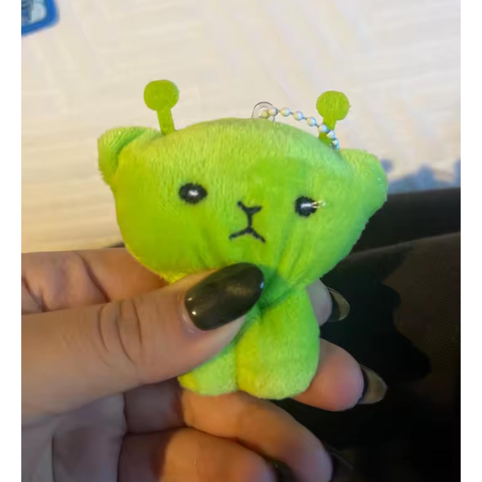 Alien Cat Plush Keychain, Cute Green Furry Bag Charm, Kawaii Couple ...
