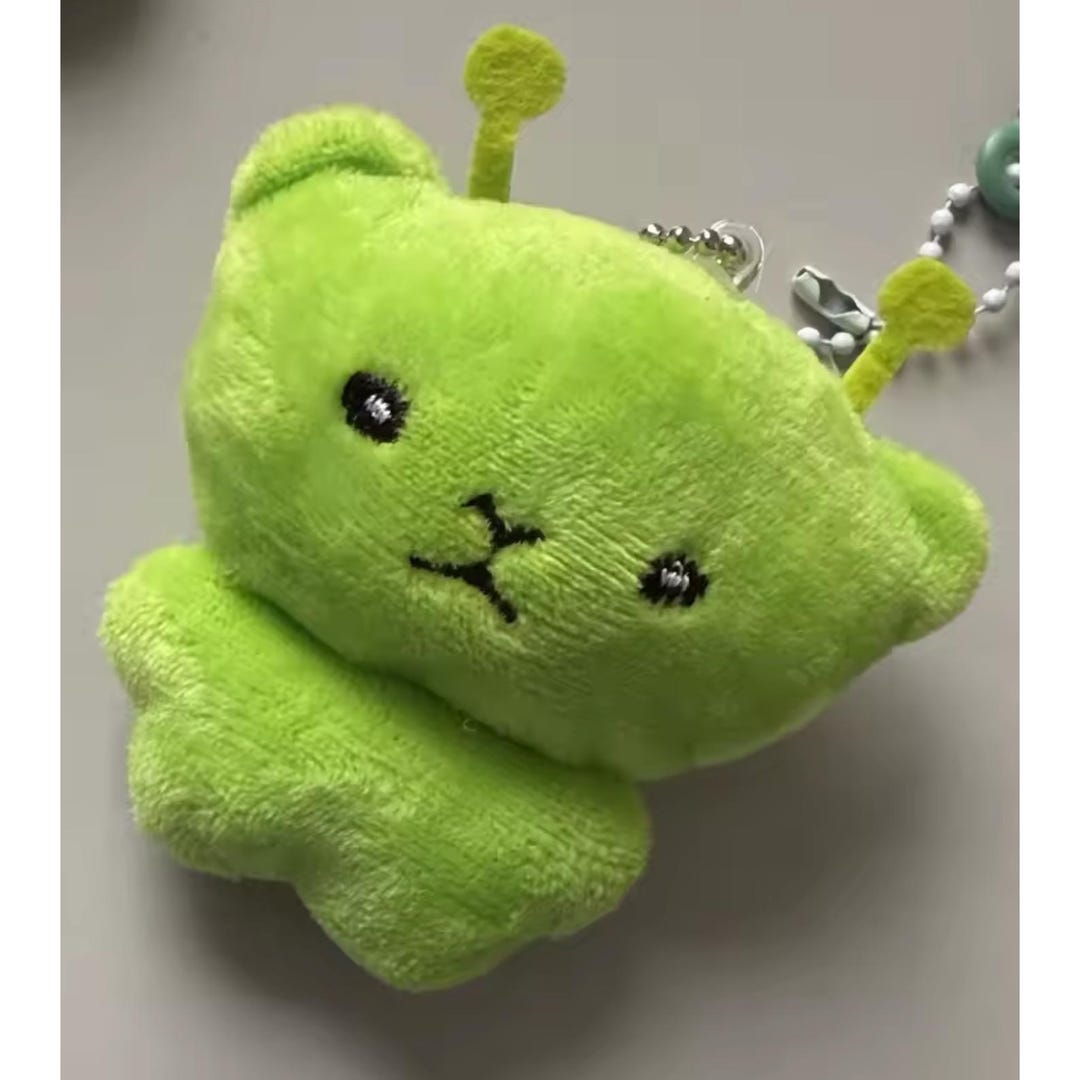 Alien Cat Plush Keychain, Cute Green Furry Bag Charm, Kawaii Couple ...