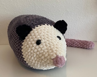 Porter the Possum Amigurumi Crochet Pattern Digital File - Marsupial Opossum Stuffed Animal Written Instructions - Beginner Friendly