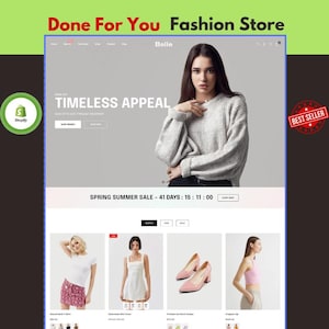 Women Clothing Done For You Shopify Store | Dress Bag Accessories Shop OS 2.0 | Timeless Fashion eCommerce | Boutique Website Solution