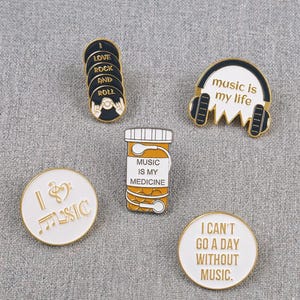 Musik-Liebhaber-Emaille-Pin-Set, Rock-Roll-Brosche, Kopfhörer-Abzeichen, Musiker-Akzent
