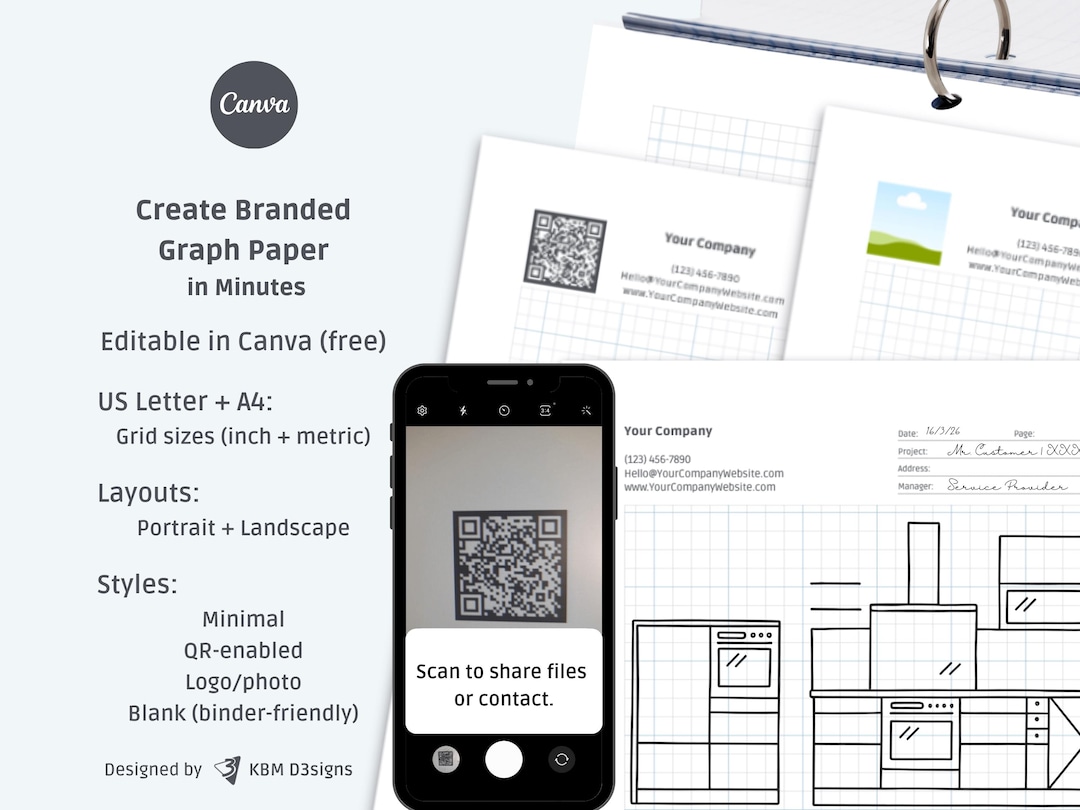 Editable Branded Graph Paper Templates | Canva Business Stationery (US ...