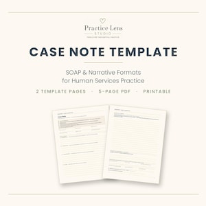 Case Notes Template for Social Workers: SOAP and Narrative Documentation PDF