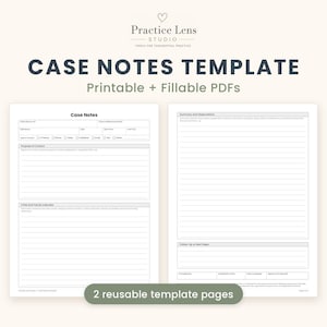 Social Worker Case Notes Template | Printable PDF Documentation