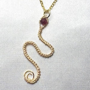 Snake Necklace Pendant Birthstone Jewelry Year of the Snake Crystal Gold or Silver