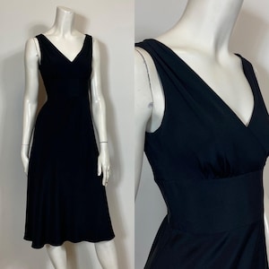 Y2K J.Crew Silk Dress| 90s 2000s J Crew Silk Dress| Vintage Black Silk Dress| Size 4 Modern