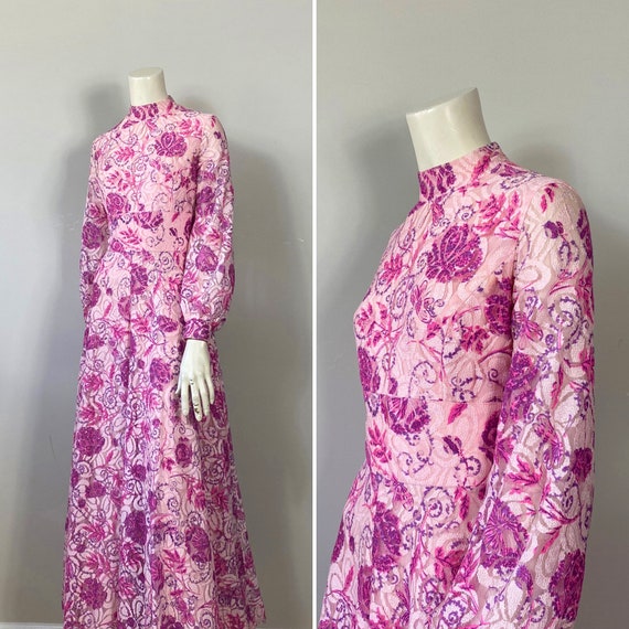 RARE 60s Pink Lace Palazzo Jumpsuit XS-S | Unique… - image 5