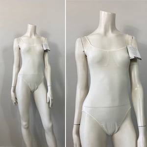 Y2K NWT Olga Secret Shapers Bodysuit in Ivory 11009 Size 34 Modern S-M