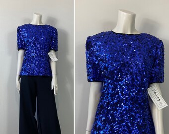 royal blue sparkly tops
