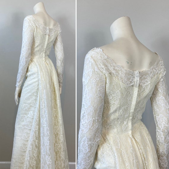 Sophisticated 50s 60s Ivory Off White Lace Weddin… - image 4