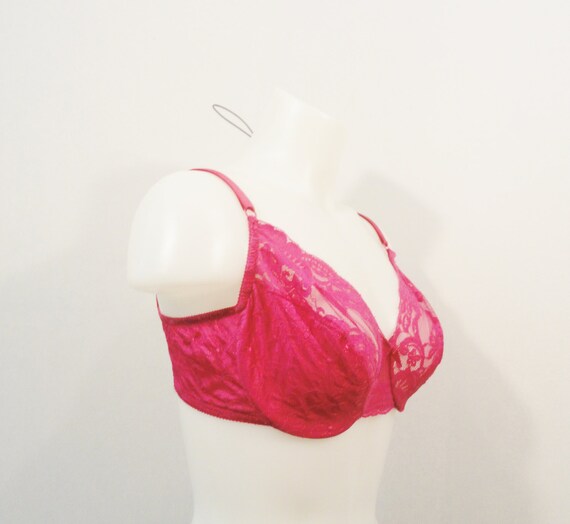 Vintage Bra 34D Victoria's Secret Hot Pink Embroi… - image 4