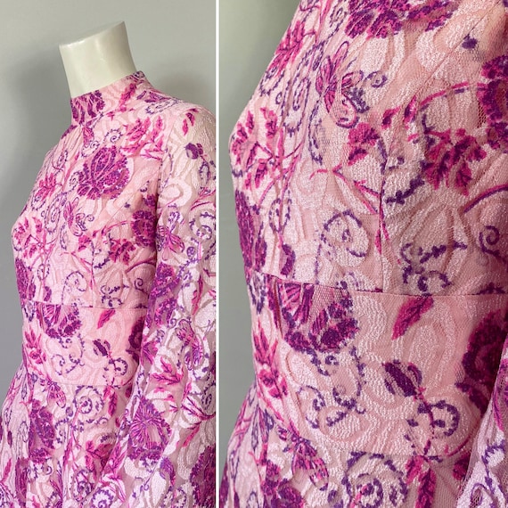 RARE 60s Pink Lace Palazzo Jumpsuit XS-S | Unique… - image 10