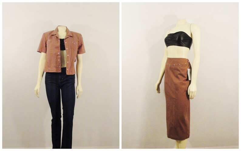 Turquoise and Silver Studs Nancy Bolen Jacket /& Skirt Size Modern Medium Deadstock NWT 80s 90s Western Style Outfit