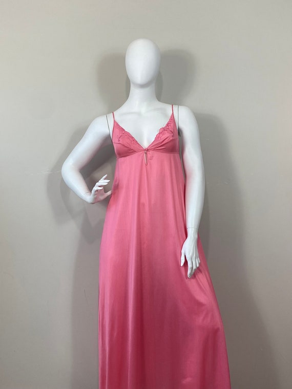 70s 80s PInk NIghtgown| 70s 80s Bubblegum Pink Ny… - image 5