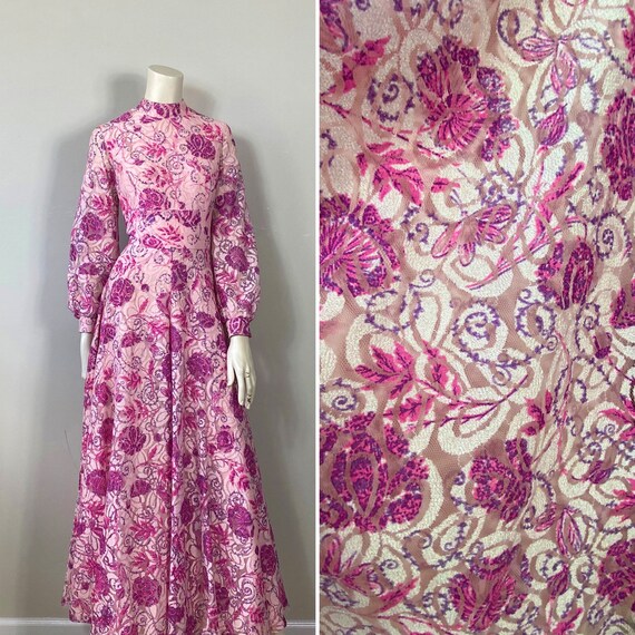 RARE 60s Pink Lace Palazzo Jumpsuit XS-S | Unique… - image 4