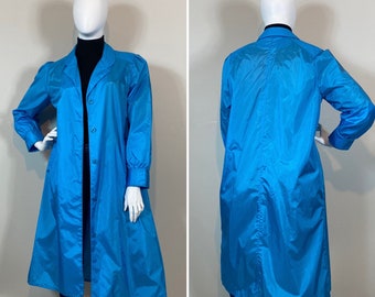 70s 80s The Totes Raincoat| 80s Sky Blue Spring Trench Coat| Vintage 80s Windbreaker| Plus Size 80s Lightweight Jacket Sz 16 Mod XL 0X 1X