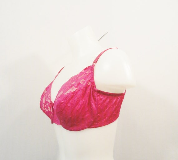 Vintage Bra 34D Victoria's Secret Hot Pink Embroi… - image 3