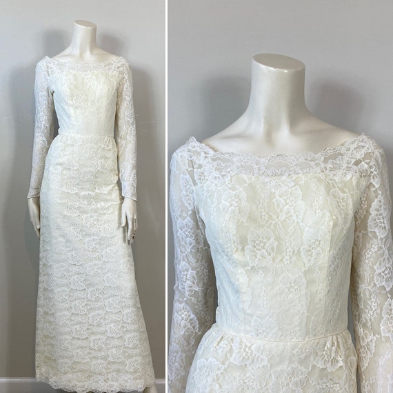 Sophisticated 50s 60s Ivory Off White Lace Weddin… - image 1