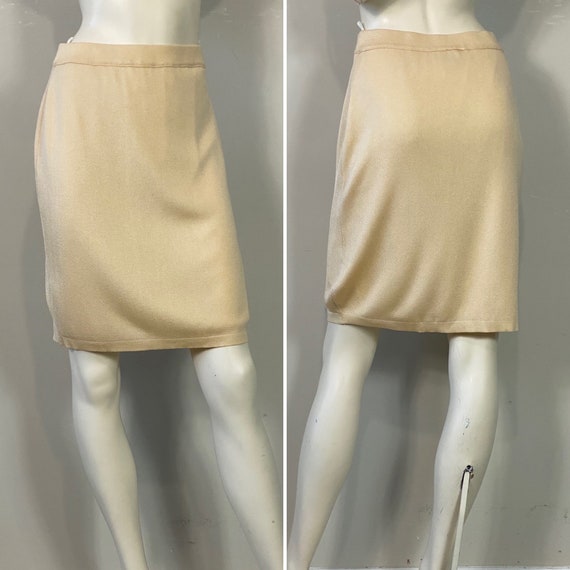Vintage Knit Skirt| 80s 90s Gispa Italian Cream K… - image 5