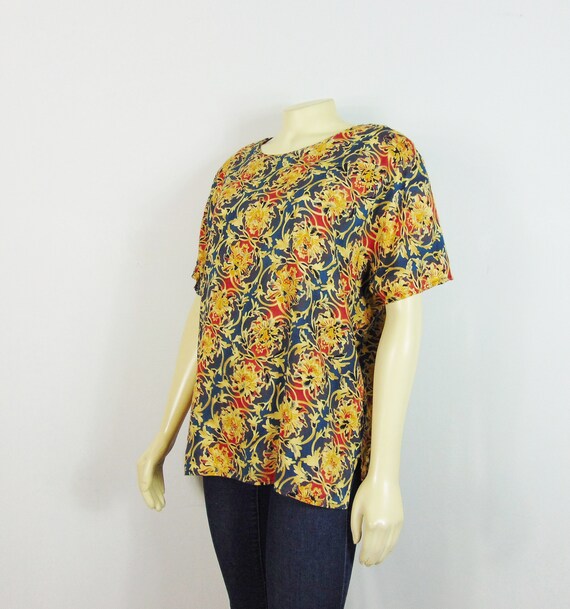 90s AKF Rayon Blouse | Quintessential 90s Rayon P… - image 5