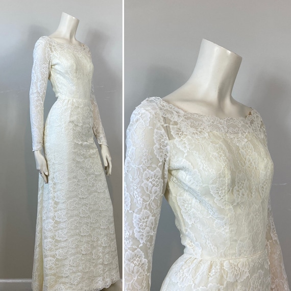 Sophisticated 50s 60s Ivory Off White Lace Weddin… - image 2