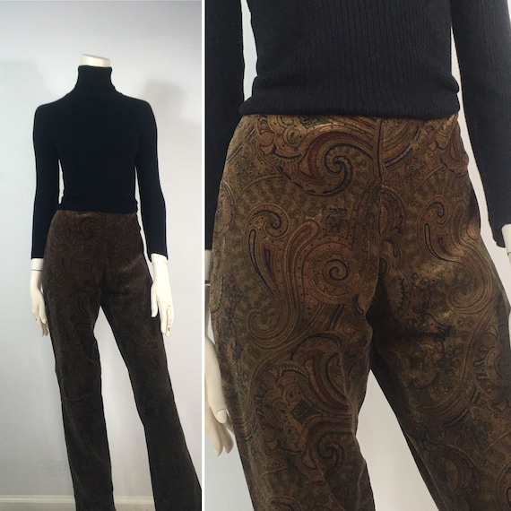 Ralph Lauren Paisley Velvet Pants Brown Paisley Ralph Lauren Pants Ralph  Lauren Slacks Size 6 Modern Medium -  Canada