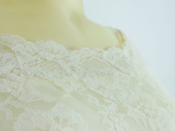 Sophisticated 50s 60s Ivory Off White Lace Weddin… - image 5